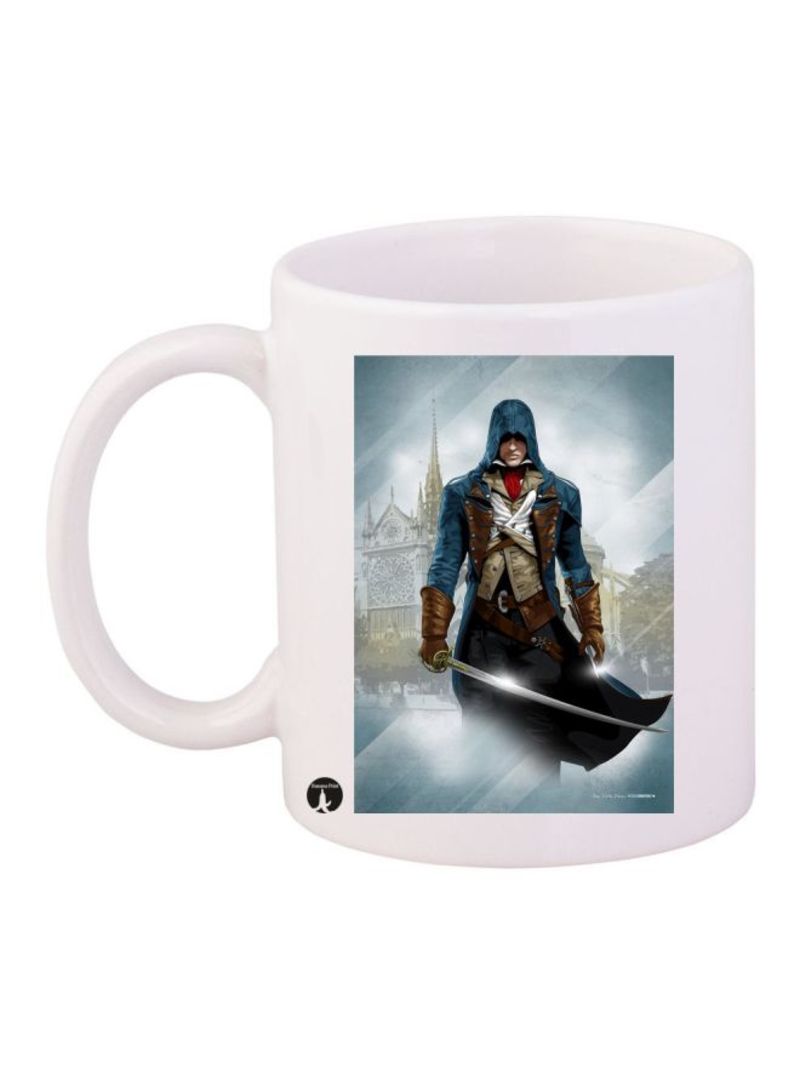 RKN Assassin's Creed Video Game Printed Mug White/Black/Blue Standard Size