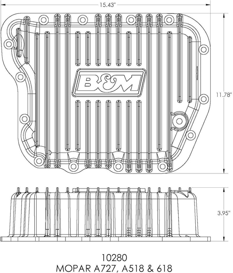 B&M 10280 Aluminum Transmission Pan - Image 2