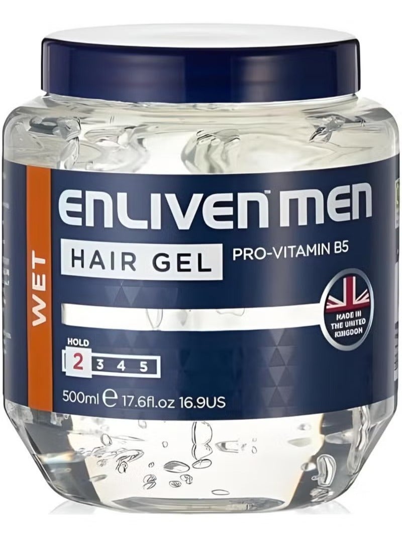 Enliven Men Hair Gel Wet With Pro - Vitamin B5 - 500 Ml