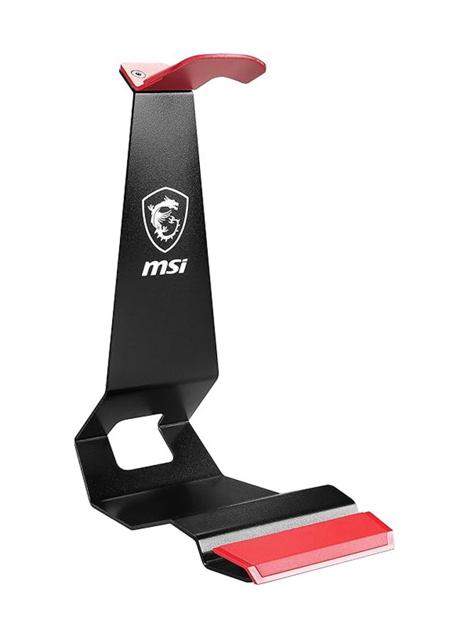 MSI Hs01 Headset Stand - Solid Metallic Design, Stable Headset Hanger, Sturdy Cell Phone Holder, Non-Slip Base Black/Red - Image 3