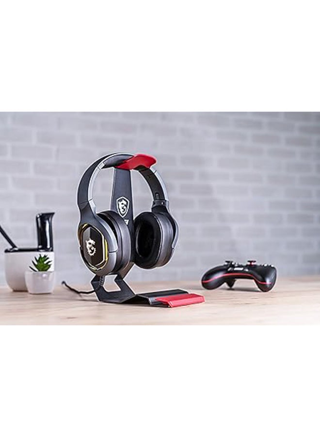 MSI Hs01 Headset Stand - Solid Metallic Design, Stable Headset Hanger, Sturdy Cell Phone Holder, Non-Slip Base Black/Red - Image 4