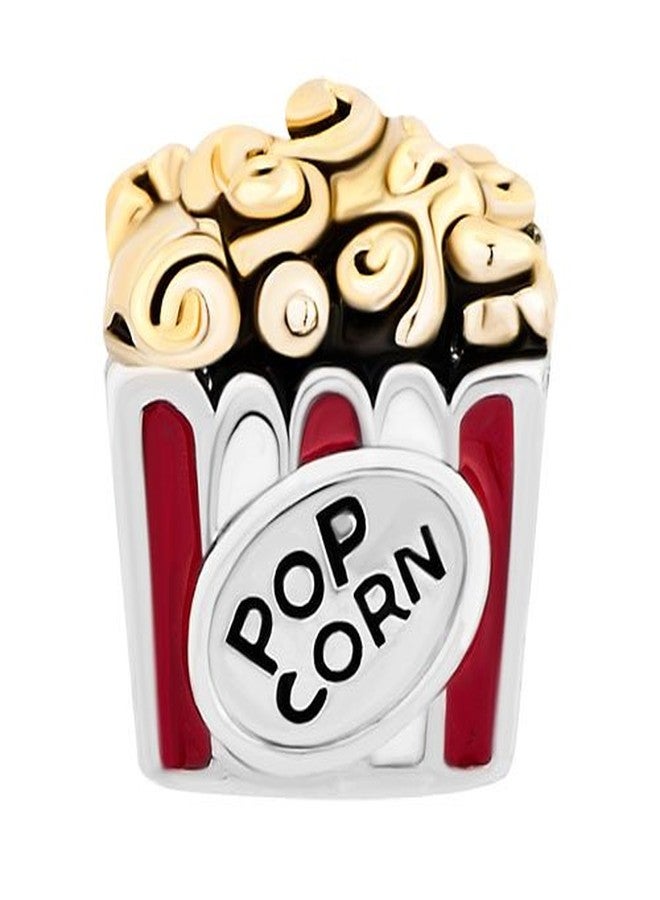 QueenCharms Hot Food Popcorn for Movies European Bead Charm for Bracelet - Image 3