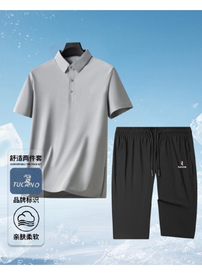 Tucano Summer Loose Comfortable Minimalist Set Casual Sporty Breathable Cool Two-piece Outfit Premium Fashion Menswear - Image 1
