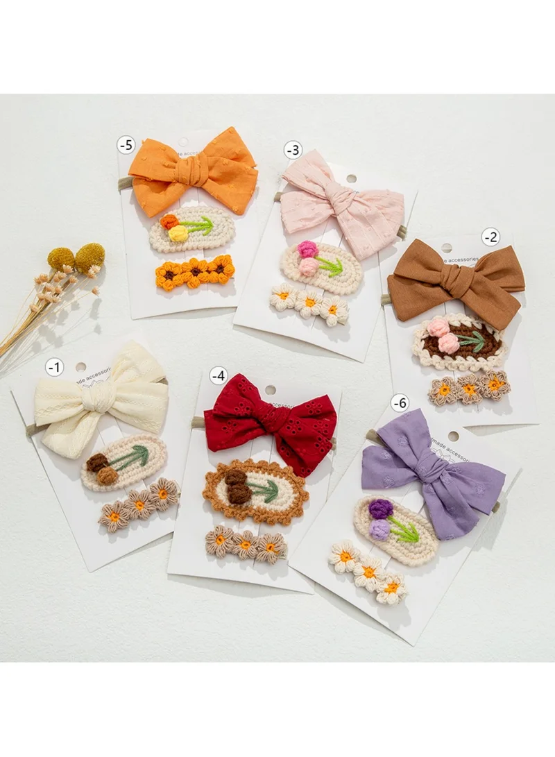 D'Daniela Angela Ribbon Bow Clip Set For Babies and Girls - White