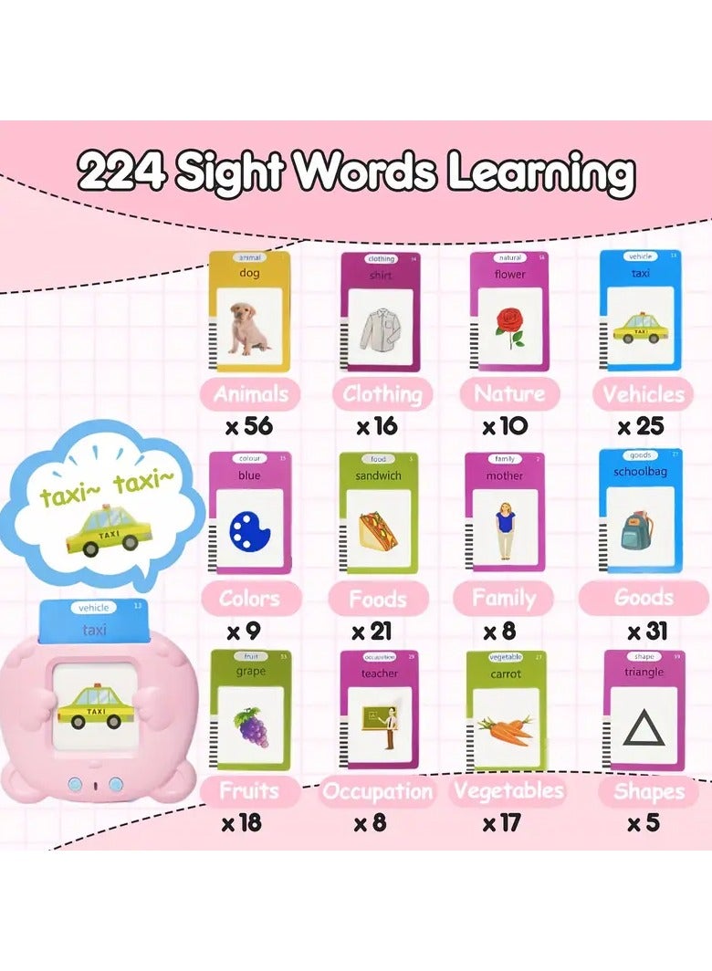 Talking Flash Cards Language Learning Toy – 224 Sight Words, Interactive Speech Development Tool for Kids, Educational Sensory Toy for Birthday & Holiday Gifts  - Image 3