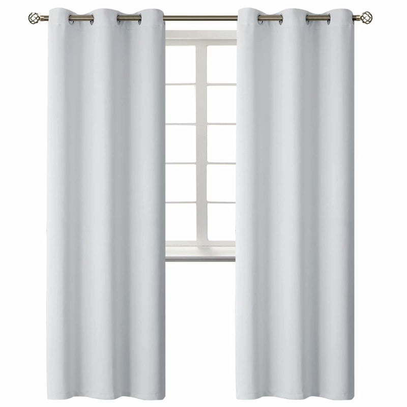 BGment Room Darkening Curtains 84 Inches Long - Grommet Thermal Insulated Drapes Window Treatment Curtains for Bedroom  2 Panels  42 x 84 Inch  Greyish White - Image 1