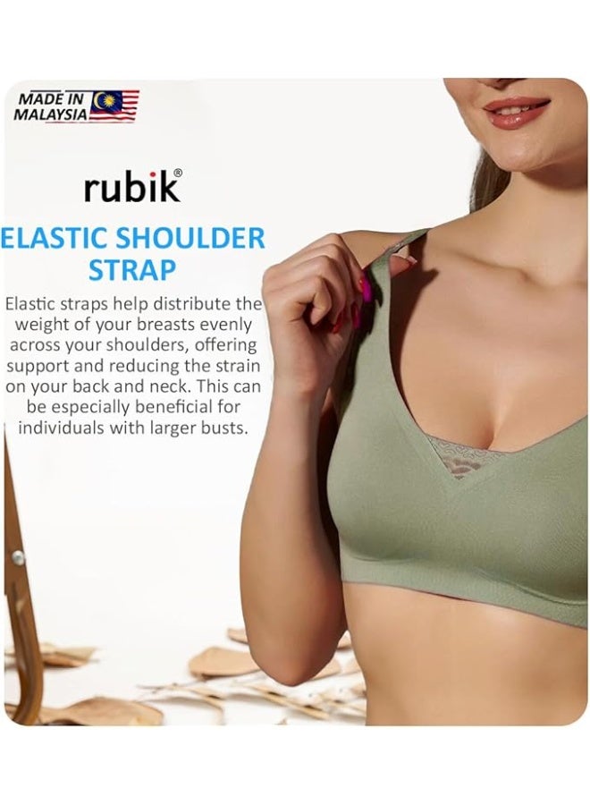 Rubik Seamless Paded Sports Bra Non Wired, Extreemly Comfortable For Yoga Gym Training Running Workout Fitness (X-Large, Green) - Image 5