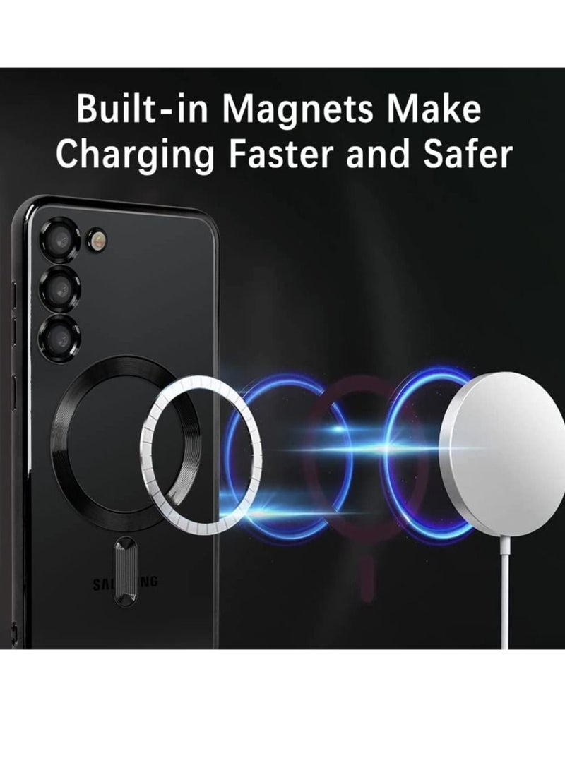Magnetic Clear Case for Samsung Galaxy S23 Plus with Camera Lens Protector Magsafe Compatible Electroplated Soft TPU Shockproof Anti-Scratch Phone Case - Image 3