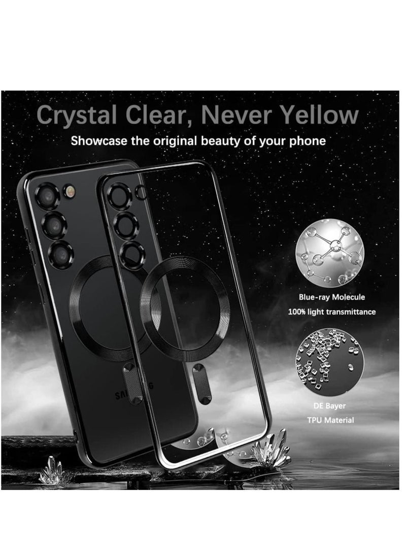 Magnetic Clear Case for Samsung Galaxy S23 Plus with Camera Lens Protector Magsafe Compatible Electroplated Soft TPU Shockproof Anti-Scratch Phone Case - Image 2