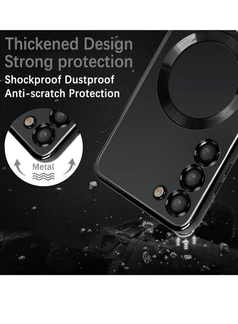 Magnetic Clear Case for Samsung Galaxy S23 Plus with Camera Lens Protector Magsafe Compatible Electroplated Soft TPU Shockproof Anti-Scratch Phone Case - Image 5