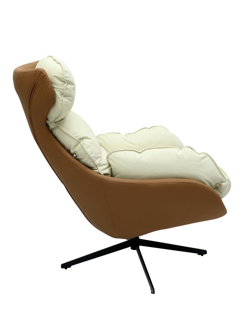 Multi Home Furniture Modern Luxe leisure chair MH-1022- Brown white with more Cushioning and more comfortable and breathable design (brown white)  - Image 3