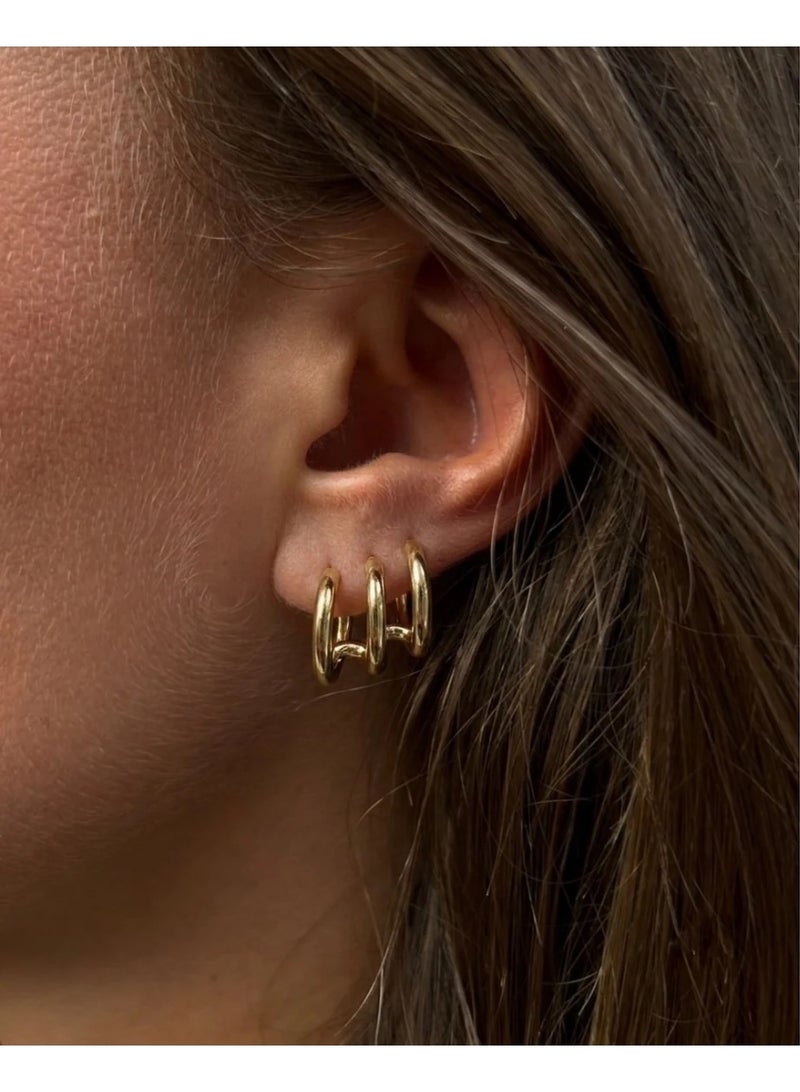 Trio Hoop Earrings 2.0 (Stainless Steel)