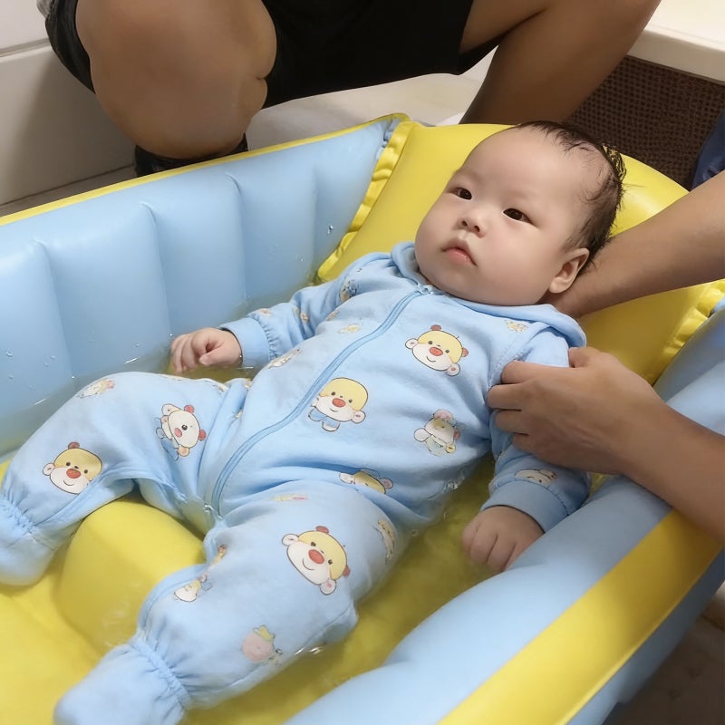 🧸 حوض استحمام قابل للنفخ للاستخدام الداخلي مقاس 90 55 سنتيمتر أصفر قطعة واحدة - Image 4