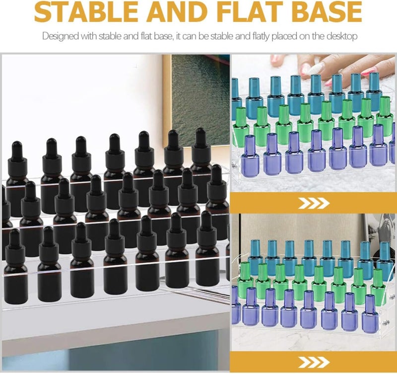 Multi-layer Nail Polish Organizer Rack, 3-tier Cosmetic Display Stand for Lipstick, Eyeshadow, and Essential Oils Storage on Vanity Table - Image 3