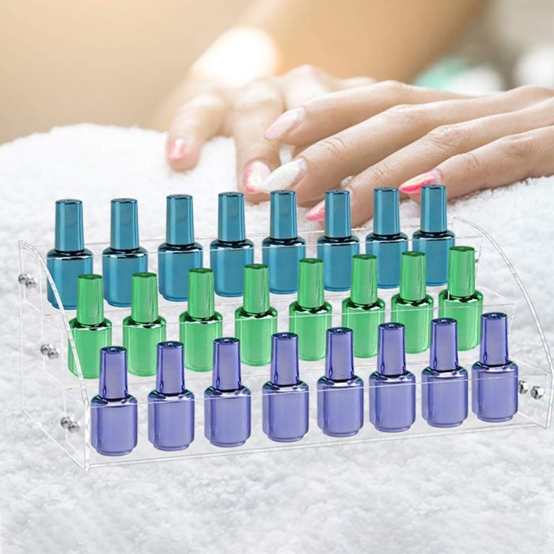 Multi-layer Nail Polish Organizer Rack, 3-tier Cosmetic Display Stand for Lipstick, Eyeshadow, and Essential Oils Storage on Vanity Table - Image 4