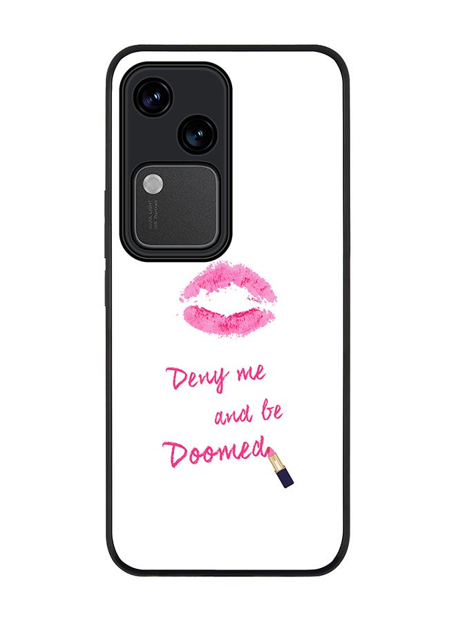 Stylizedd Rugged Black edge case for Vivo V30 5G, Slim fit Soft Case Flexible Rubber Edges Anti Drop TPU Gel Thin Cover -  Raining Lipsticks - Image 1