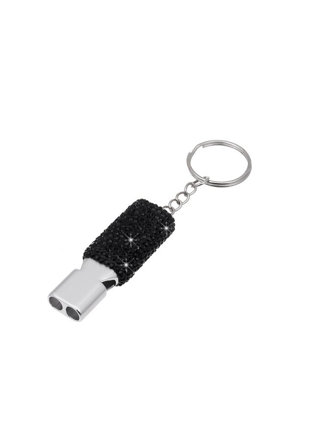 Generic Diamond Whistle Referee Survival Metal Sports Coach Outdoor Training Goods Keychain-color:black - Image 1