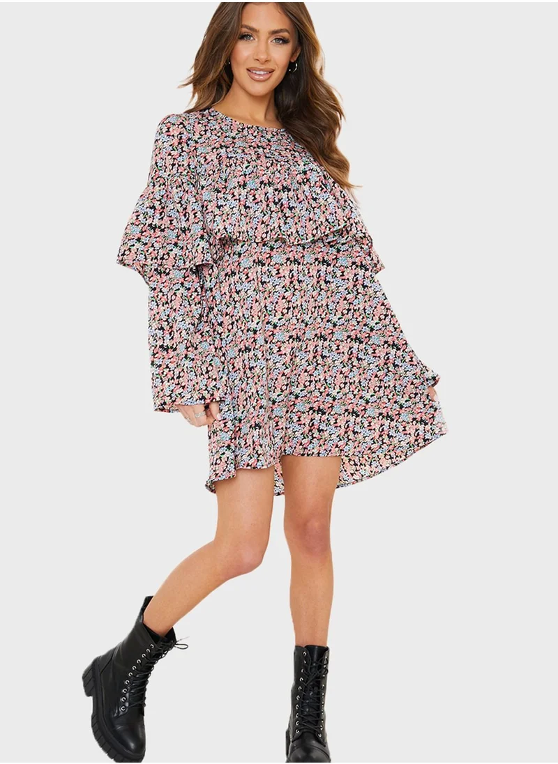 In the style Floral Tiered Smock Dress
