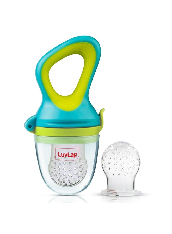 Luvlap Silicone Food/Fruit Nibbler with Extra Mesh, Soft Pacifier/Feeder, Teether for Infant Baby, Infant, Elegant Blue, BPA Free - Image 1