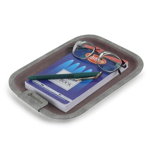 GadgetBite Desk Organiser Office Table Tray for Home Office Organizer Vegan Leather Desktop Tray for Office Home Stationery Pen Pencil Keys Phone Notes Specs Earphone Cable Cord Gadget Accessories - Image 1