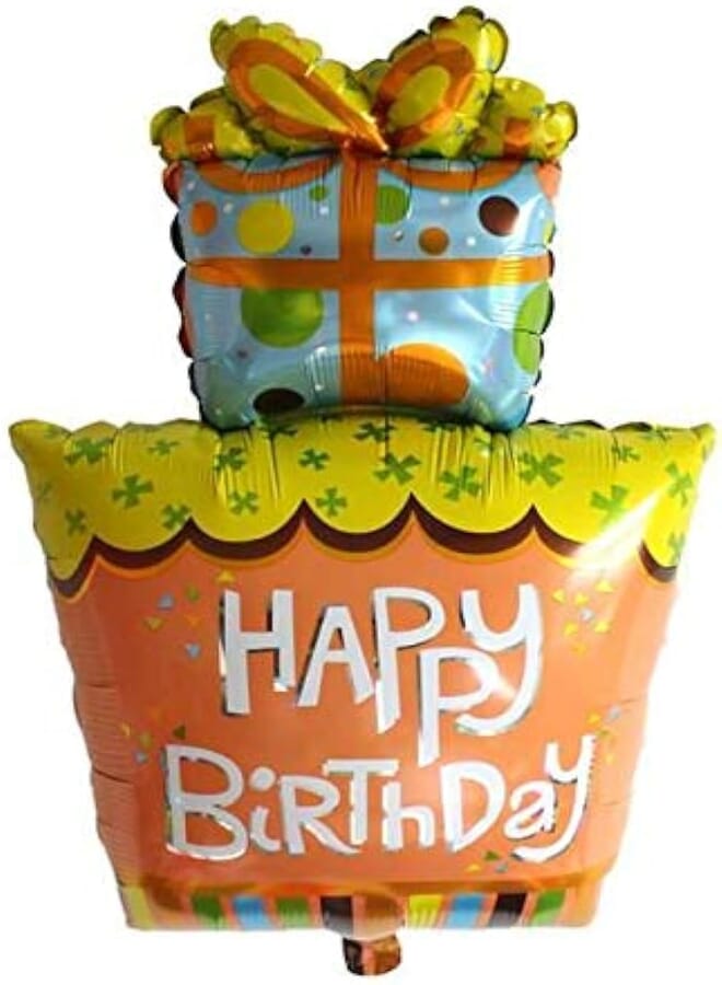Mcolour Balloon Mcolour Happy Birthday Large Gift Box Helium Balloon