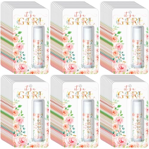 Sacubee 30 Pack It's a Girl Baby Shower Games Prizes Party Gifts Bulk Lip Balms Favors for Winners Adults Guests Gender Reveal Favors Decorations Baby Shower Souvenirs Gift Bags Stuffers - Image 1
