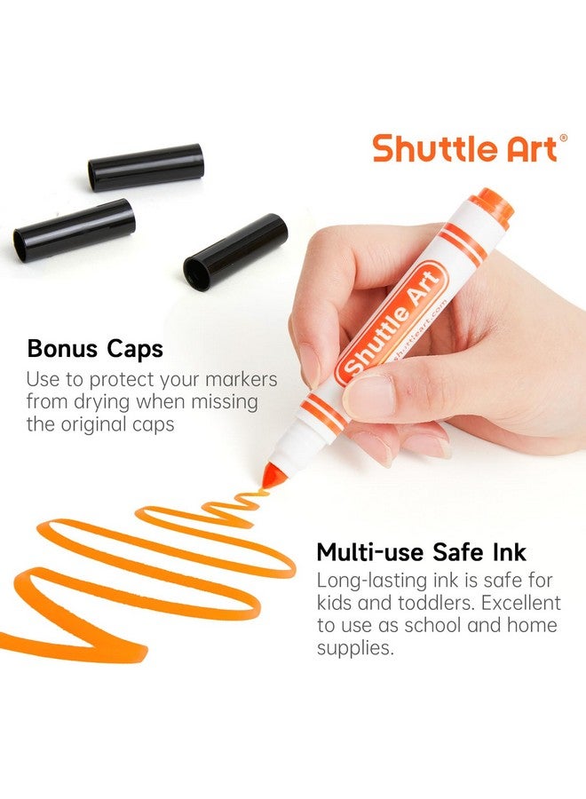Shuttle Art 264 Pack Washable Markers, 12 Assorted Colors Broad Line Conical Tip Large Markers Bulk With A Box, Bonus Caps, Home Classroom School Supplies For Toddlers Kids Adults Students Teachers - Image 4