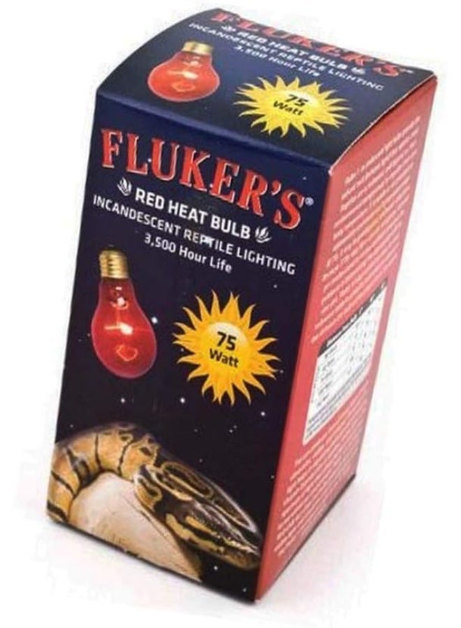 Fluker's Fluker's Incandescent Red Heat Bulbs for Reptiles, 75 Watt - Image 1