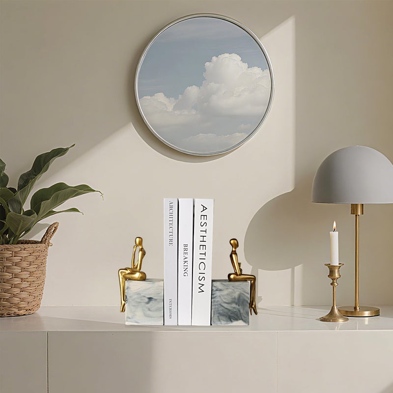 Mervkis Book Ends for Shelves to Hold Books,Heavy Duty Thinker Abstract Statue Decorative Bookends for Home Office Bookshelf, Gift for Book Lovers,1 Pair - Image 5