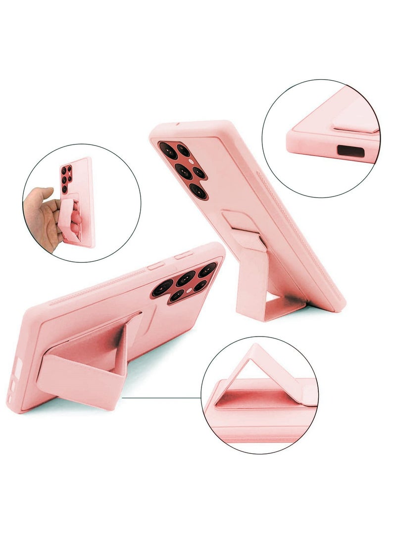 BORTONY Galaxy S22 Ultra Case Premium Silicone Magnetic Car Mount Kickstand Finger Grip Cover - Image 3