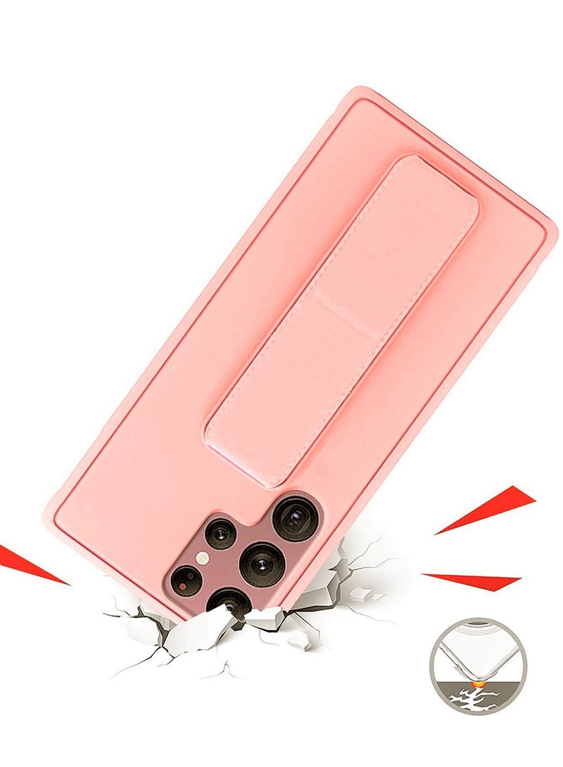 BORTONY Galaxy S22 Ultra Case Premium Silicone Magnetic Car Mount Kickstand Finger Grip Cover - Image 2