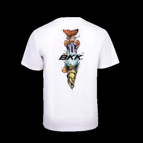 Generic BKK Casual Short-sleeved GT Printed Black White T-shirt Fishing Clothing Fishing Outdoor Sports Spring and Summer Same for Men and Women White Pike