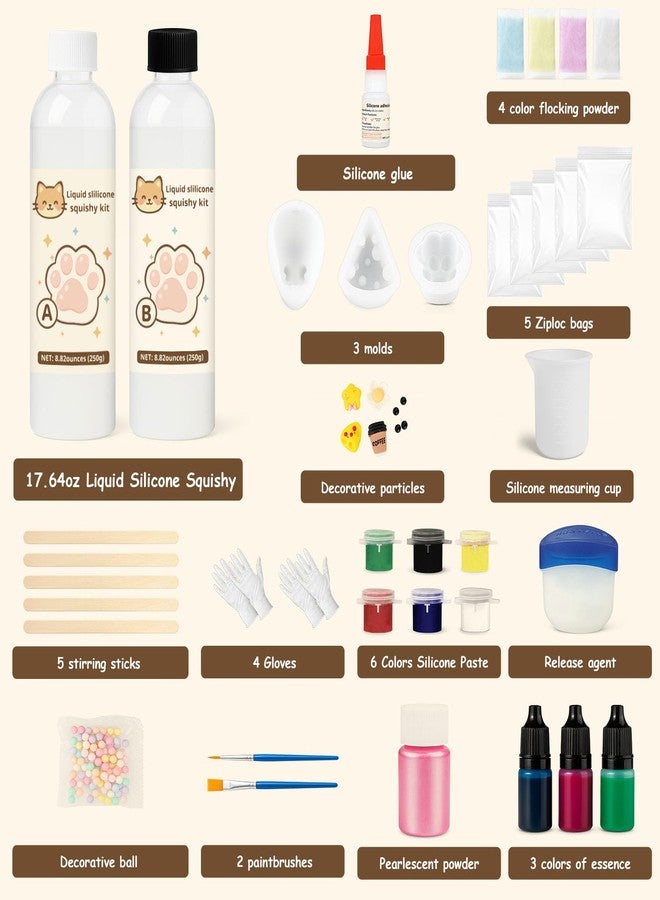 GDDP 18oz Liquid Slilicone Squishy Making Kit, 1:1 AB Ratio Epoxy Resin Mix Squishy Kit, Anxiety & Relaxation, with Cat Paw, Rabbit & Cheese Molds, Plenty of Accessories, Enjoy DIY - Image 5
