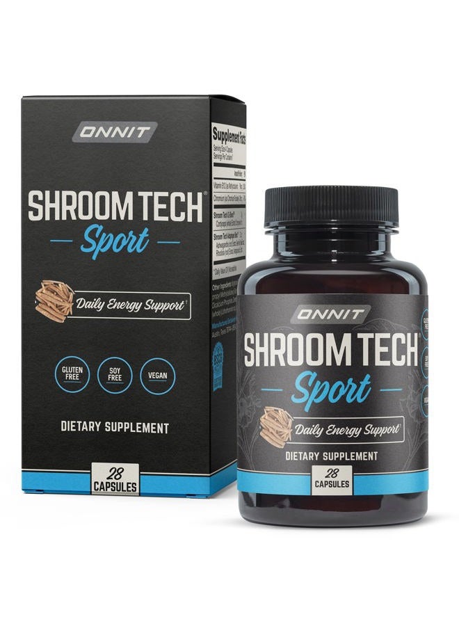 Onnit Shroom Tech Sport Daily Exercise Support Capsules, Pre Workout Supplement with Cordyceps Mushrooms, Caffeine-Free Dietary Supplement for Daily Energy Support, 28 Count  - Image 1