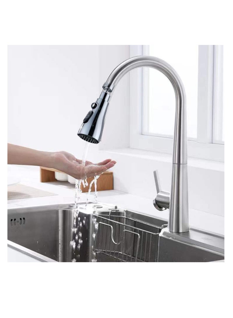 Barakah 360 degree Swivel Faucet Tap Aerator,with 3 Water Outlet Modes,Water Saving Splash Proof Kitchen Bathroom Head Sink Spout,Apply to 22 to 24mm Tap Spray Head (Sliver) - Image 2
