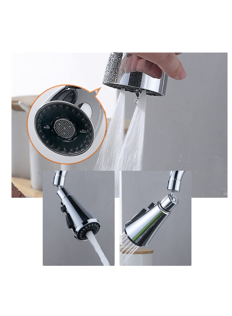 Barakah 360 degree Swivel Faucet Tap Aerator,with 3 Water Outlet Modes,Water Saving Splash Proof Kitchen Bathroom Head Sink Spout,Apply to 22 to 24mm Tap Spray Head (Sliver) - Image 3