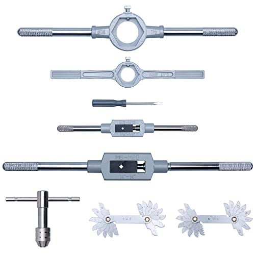 EFFICERE 86-Piece Master Tap and Hex Die Set, Premium Titanium Coating | SAE Size #4 to 5/8”, Metric Size M3 to M16 | For All Coarse, Fine, Pipe Threads | Complete with Holders, Stocks, Gauges and Metal Case - Image 4
