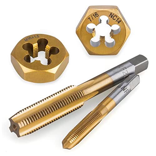 EFFICERE 86-Piece Master Tap and Hex Die Set, Premium Titanium Coating | SAE Size #4 to 5/8”, Metric Size M3 to M16 | For All Coarse, Fine, Pipe Threads | Complete with Holders, Stocks, Gauges and Metal Case - Image 3