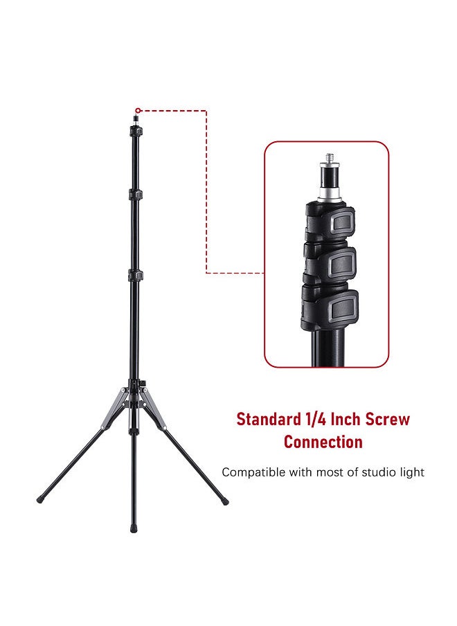 Generic 189cm/74.4in Adjustable Tripod Stand Video Light Stand Aluminum Alloy Material 3-section Adjustable 5kg/11lbs Load Capacity with 1/4in Threaded Screw for Video LED/ Flaah Light/ Softbox/ Reflector  - Image 5