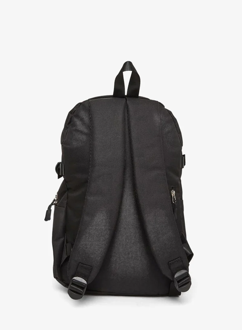 Styli Black Solid Large-Capacity Travel Backpack