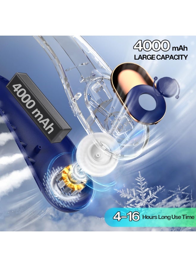 NIBEMINENT Neck Fan, Portable Bladeless Neck Fans, Upgrade 360° Airflow, Super Quiet, 3 Speeds, 3600mAh Personal Wearable Neck Fan, Upgraded Cooling Air Volume USB Rechargeable Hands Free Fan - Image 4