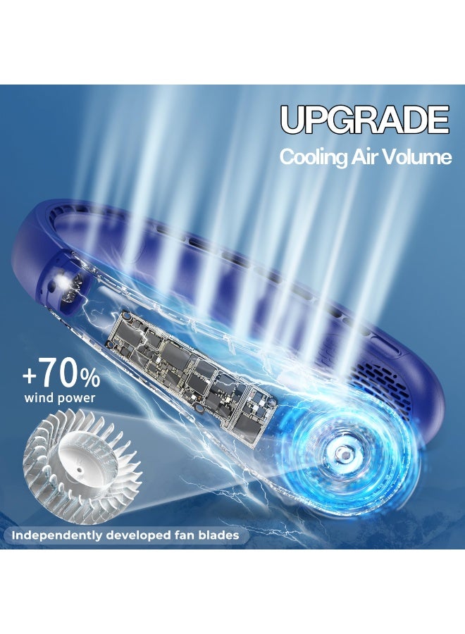 NIBEMINENT Neck Fan, Portable Bladeless Neck Fans, Upgrade 360° Airflow, Super Quiet, 3 Speeds, 3600mAh Personal Wearable Neck Fan, Upgraded Cooling Air Volume USB Rechargeable Hands Free Fan - Image 3