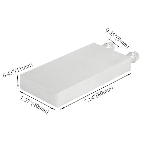 BXQINLENX Aluminum Water Cooling Block for CPU Graphics Radiator Heatsink 40x 80mm White - Image 2