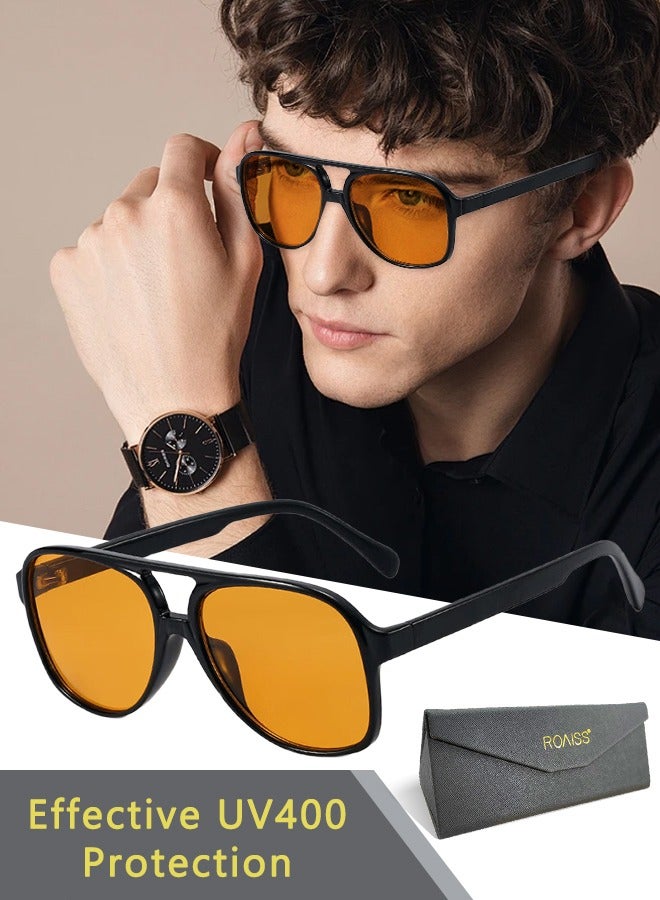 roaiss Classic Vintage Large Frame Retro  Aviator Sunglasses for Women Men  - Image 1