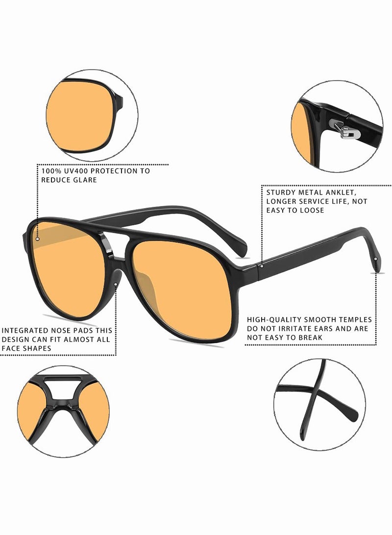 roaiss Classic Vintage Large Frame Retro  Aviator Sunglasses for Women Men  - Image 5