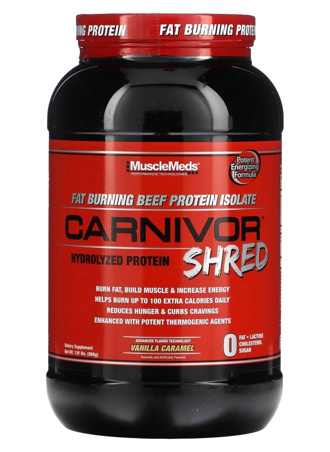 MUSCLEMEDS Carnivor Shred Hydrolyzed Protein Vanilla Caramel 1.91 lbs (868 g) 