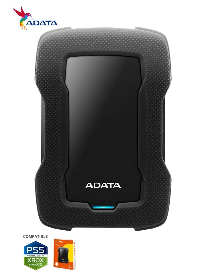 ADATA HD330 2TB External HDD | Anti-Shock Hard Drive | Black | Compitable with PS5 and XBOX - Image 3