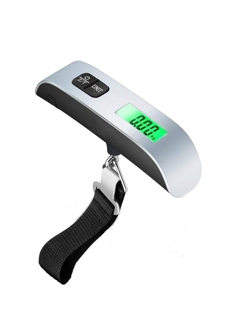 Generic - Luggage Pocket Scale 50kg Portable Hanging Fishing Weight Scale, with Tare, Back-lit LED Display for Weighing Scale (Black) - Image 1