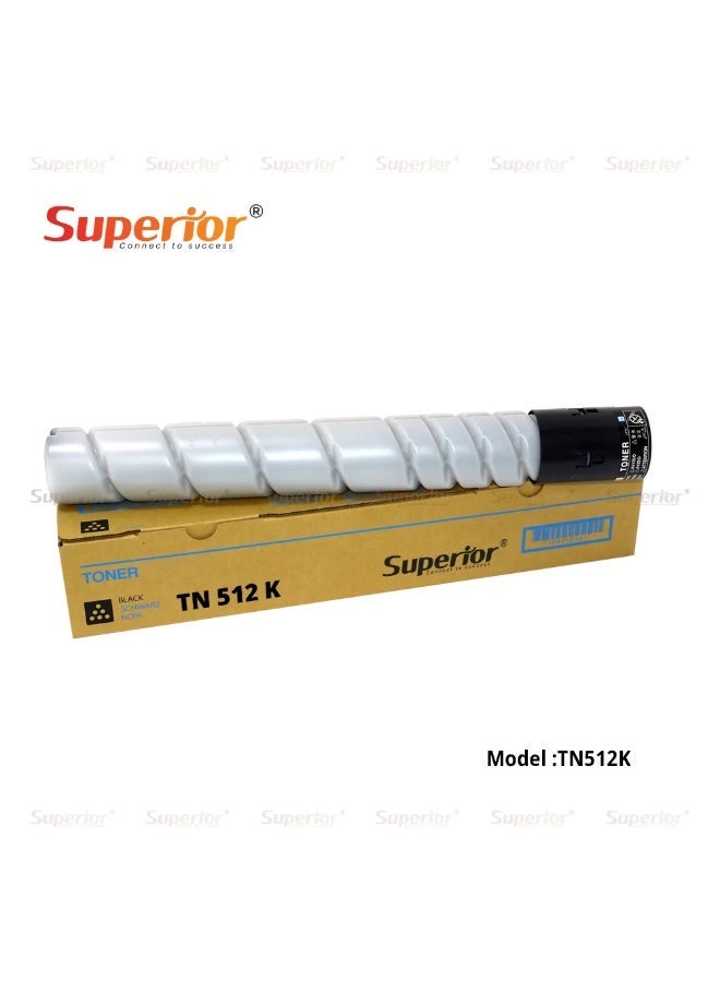 SOS Superior Superior TN-512K Black Compatible Toner Cartridge – For Konica Minolta Bizhub C258 / C308 / C368 / C454 / C454e / C554 / C554e - Image 1