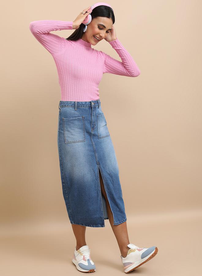 Tokyo Talkies Ribbed Knit High Neck Sweater - Image 2